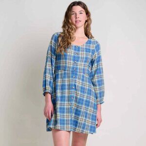 Toad & Co Maple Button Front Plaid Dress